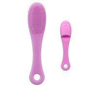Handheld Facial Brush - Silicone Scrubber, Effective Cleansing Accessory, Facial Cleansing Brushes With Finger Cover | The Nice Face Wash Skin Brush For
