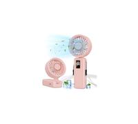 Handheld Fan, 5 Speed & 14H Cooling Time Portable Fan, 6000mAh USB Rechargeable Mini Fan with LED Display, Powerful but Quiet, Foldable Desk Fan, Lanyard for Neck Fan, Personal Fan for Travel/Office