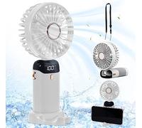 Handheld Fan Folding with 5 Speeds Rechargeable USB Portable Fan 90° Foldable Mini Fan with Cellphone Stand Hand Held Fan with Lanyard Cooling Personal Desk Fans for Home Office School Travel Camping