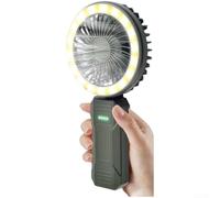 Handheld Fan Multi-Functional, USB Rechargeable Portable Folding Desktop Fan with Fill Light, Hook Cooling Device for Travel Office Summer Outdoor