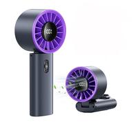 Handheld Fan, Portable Hand held Turbo Fan with 5000mAh Rechargeable Battery, LED Display, 100 Wind Speeds, Up to 6H Runtime, Mini Fan for Travel/Home/Office/Outdoor, Gifts for Women Men (Gray)