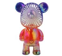 Handheld Fan, Portable Mini Fan Cute Bear-Shaped, USB-C Rechargeable Battery-Powered with 3 Speeds Compact Personal Cooling for Travel, Kids, Office & Outdoor Use (Purple-red)