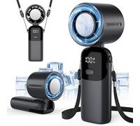 Handheld Fan, Portable USB Rechargeable with 100 Speeds, Foldable Mini Fan, LED Display, Powerful 21000 RPM Turbo Fan with Ice Cooler, Up to 14Hrs Cooling for Travel Outdoor Home Office Bedroom