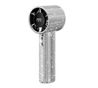 Handheld Fan Rechargeable, Diamond Portable Fan with Digital Display 199 Gear Wind Speed, Portable Handheld Turbo Fan with 1800mAh Battery, Personal Cooling Fan for Travel, Office Use (Silver White)