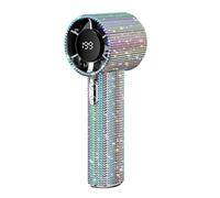 Handheld Fan Rechargeable, Diamond Portable Fan with Digital Display 199 Gear Wind Speed, Portable Handheld Turbo Fan with 1800mAh Battery, Personal Cooling Fan for Travel, Office Use (Rose White)