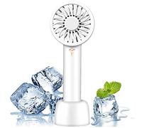 Handheld Fan Rechargeable Mini USB Portable Fan with 3 Speeds Silent Hand Held Fans with Detachable Base with 7 Blades Cooling Personal Desktop Fans for Home Office School Travel Camping