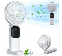 Handheld Fan Rechargeable, Portable Mini Fan Handheld with 5 Speeds 5000mah, Electric USB Small Hand Held Fans, Powerful Personal Fan Foldable Fans for Outdoor Office Travel Camping School Home