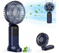 Handheld Fan Rechargeable, Portable Mini Fan Handheld with 5 Speeds 5000mah, Electric USB Small Hand Held Fans, Powerful Personal Fan Foldable Fans for Outdoor Office Travel Camping School Home