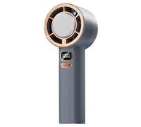 Handheld Fan, Usb Fan, 1.97 Inches, Rechargeable Mini Blower, Digital Display Cooling, High-Power Quiet Personal Bladeless Air Circulator for Home, Bedroom, Kitchen, School, Dorm, Beach, Vacat