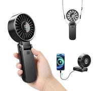 Handheld Fan with Digital Display, 6-Speed Turbo Wind, Power Bank Function - Portable Personal Fan