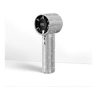 Handheld Fan with Ice Cooler, Battery Powered Portable Fans,1-199 Speed,LED Display,40DB Portable Handheld Fan Powerful Cold Air Cooling Personal Hand Held Fan for Travel/Outdoor/Work (White Diamond)