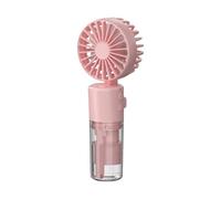 Handheld Fan With Water Mist Spray, 2025 Upgraded Portable Misting Fan, Portable Water Spray Fan With 4 Speeds, Mini Electric Cooling Fans for Travel, Camping, Office & Outdoor (Pink)