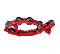 Handheld Fish Shape Tambourine for Dance and Concerts Design Producing Bright Sound for Fun (Red)