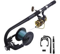 Handheld Fishing Line Winder, ABS Reel Spooler Tool for Baitcasting Lure Casting, Smooth Portable Line Management for Freshwater Saltwater, Black