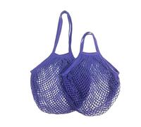 Handheld Foldable Shopping Cotton mesh Bag, Reusable Fruit mesh Bag, Woven mesh Pocket Hollowed Out Kitchen Storage(Purple,L)
