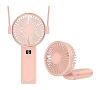 Handheld Folding Desktop Dormitory Small Fan Outdoor High Wind Portable Mini USB Digital Fan Six Speed Battery Fans for Home (B)