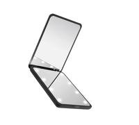 Handheld Folding LED Lighted Mirroring Featuring 2x Magnification for Detailed Makeup Folding Makeup Mirroring
