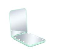 Handheld Folding LED Lighted Mirroring Featuring 2x Magnification for Detailed Makeup Folding Makeup Mirroring