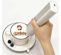 Handheld Food PrintPen Portable Mini Handheld Portable Coffee Printer, Edible Inkjet Food Printer, Digital Inkjet Photo Print Pen, for Bread Coffee Foodies,Black