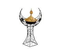 Handheld Furnace with Moon Tower Shape and Lid Incite Burner for Islamic Festival Decoration aromatherapies Covers