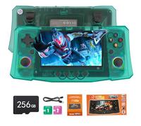Handheld Game Console, 40,000 Games in 1, 4.5-Inch IPS Screen Retro Gaming Console,40000 Classic Games, 4000mAh,20＋Mainstream Emulator,Built-in 256G TF Card（Green）