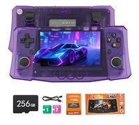 Handheld Game Console, 40,000 Games in 1, 4.5-Inch IPS Screen Retro Gaming Console,40000 Classic Games, 4000mAh,20＋Mainstream Emulator,Built-in 256G TF Card（Purple）