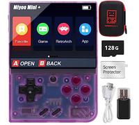 Handheld Game Console for Miyoo Mini Plus with Storage Case, 3.5 inch Retro Video Portable Rechargeable Open Source Game Console Emulato, Built in 128G TF Card & 15000+ Games. Support WiFi