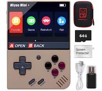 Handheld Game Console for Miyoo Mini Plus with Storage Case, 3.5 inch Retro Video Portable Rechargeable Open Source Game Console Emulato, Built in 64G TF Card & 10000+ Games.Support WiFi