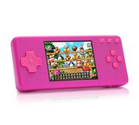 Handheld Game Console,Portable Video Game Console with Retro Games,3.2" Screen,Rechargeable Battery,Built-in Headphones and Built-in Bow Ultimate Kid Christmas Birthday Gift for Kids (Purple Pink)
