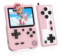Handheld Game Console, Preloaded 500 Retro Video Games with 3.0 Inch LCD Screen, 1200mAh Rechargeable Battery, Mini Arcade Electronic Gaming 2-Players Xmas Birthday Gift for Boys & Girls (Pink)