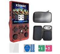 Handheld Game Console, R36MAX Retro Games Consoles, Portable Video Gaming Console with 4Inch IPS HD Screen, Linux System, Massive 4000mAh Battery, Gift for Teens Adults (64G/Red)