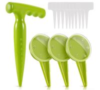 Handheld Garden Spreader Adjustable for dial Sowing Tool for Fertiliser - Precise Lawn Care Device for Vegetables Flowers Potted Plants Green Plastic