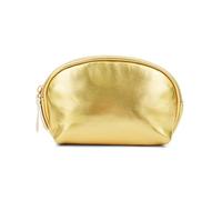 Handheld Gold Makeup Bag Handy PU Leather Makeup Pouch Cosmetic Travel Organizer Versatile Storage Bag for