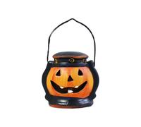 Handheld Halloween Pumpkin Hollowed Out Luminous Scene Decoration Hotel Shopping Mall Window Display Small Ornament Chicken Ornament (A, 10.5x7cm)