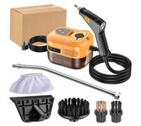 Handheld High-Temperature Pressurized Steam Cleaner,Multi-Purpose Pressurized Washer,1500W,1.2L Large Tank For Kitchen Range Hood, Air Conditioners & Upholstery, Home & Auto(Orange)