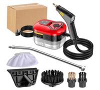 Handheld High-Temperature Pressurized Steam Cleaner,Multi-Purpose Pressurized Washer,1500W,1.2L Large Tank For Kitchen Range Hood, Air Conditioners & Upholstery, Home & Auto(Black Red)