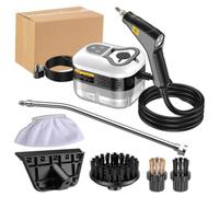 Handheld High-Temperature Pressurized Steam Cleaner,Multi-Purpose Pressurized Washer,1500W,1.2L Large Tank For Kitchen Range Hood, Air Conditioners & Upholstery, Home & Auto(Black White)