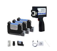 Handheld Inkjet Printer, 12.75mm Smart Touch Screen Handheld Inkjet Printer Batch Number QR Code Logo Small Printer Portable Printer for Label/Production Date/Barcode/QR Code(Printer- 3 ink)