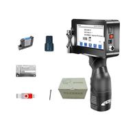 Handheld Inkjet Printer, 600DPI 24 Language Barcode Hand Gun Printer 12.7mm Printing Height Portable Handheld Inkjet Printer Coding Machine ,for Date Barcode Batch Number Logo QR Code(Printer with 1 i