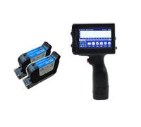 Handheld Inkjet Printer, Intelligent Hand-held Inkjet Printer Multilingual Switching Ink Cartridge Does Not Encrypt 12.7mm Carton Plastic Printer for Label/Production Date/Barcode/QR Code(Two ink cart