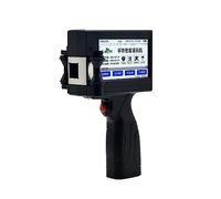 Handheld Inkjet Printer, Intelligent Handheld Inkjet Printer Support Multi-language Code No. Marking Labeling Plastic Box Portable Printer for Label/Production Date/Barcode/QR Code(Black ink cartridge