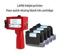 Handheld Inkjet Printer, Mini Portable Printer, 2D Barcode Handheld Printer, Pattern Label Packaging Coder, Inkjet Color Fade Resistant Printer for Label/Production Date/Barcode/QR Code(Printer-4 blac