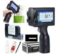 Handheld Inkjet Printer, Multipurpose Smart Handheld Inkjet Printer 4.3" Touch Screen 0.5 Inch Nozzle 600 dpi Quick Drying Coding Machine for QRCode Date Logo Batch Number (Printer+1Black Ink)