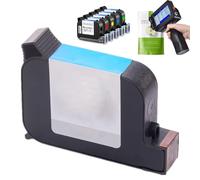 Handheld Inkjet Printer, Multipurpose Smart Handheld Inkjet Printer 4.3" Touch Screen 0.5 Inch Nozzle 600 dpi Quick Drying Coding Machine for QRCode Date Logo Batch Number (Green Ink)