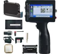 Handheld Inkjet Printer, Portable Intelligent Upgraded Handheld Printer with 42ml Quick-Drying Ink Cartridge, Multi Language for Printing Text, Labels, Numbers (Includes a blue ink cartridge.)