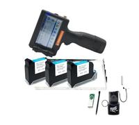 Handheld Inkjet Printer, Touch Screen 12.7mm Handheld Inkjet Printer Fast Dry Coder Label Printer 600DPI QR Code Logo Thermal Printer ,for Date Barcode Batch Number Logo QR Code(Printer and 3 ink)