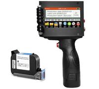 Handheld Inkjet Printer with HD Touchscreen and Adjustable Print Height for QR Codes and Logos on Various Materials