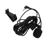 Handheld Intercom Mic 2.2kω Black Pvc Copper Sponge Set | Spring Clip Back, Two Accessible Buttons, for Portable-talkie and 2 Way Talkie Intercom, Angle Plug