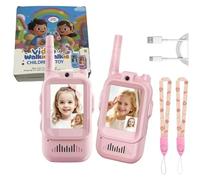 Handheld Kids Walkies Talkies Rechargeable Video Intercom, 2 Pack Video Walkie Talkies For Kids | Voice Changer & Real-Time Chat, Long Range Gift,Christmas Birthday Gift (Pink*2)