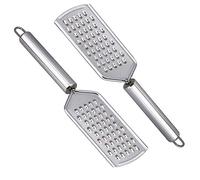 Handheld Kitchen Graters, Stainless Steel Grater for Lemon Chocolate Cheese Orange Gingers, 24.5x6cm, Silver, Pack of 2